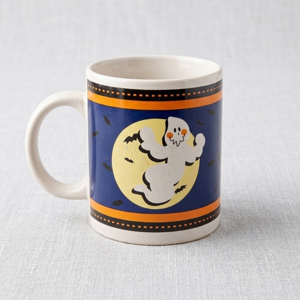 Vintage Halloween Ghost Moon Mug East West Distributing Co. Spooky Cute Coffee